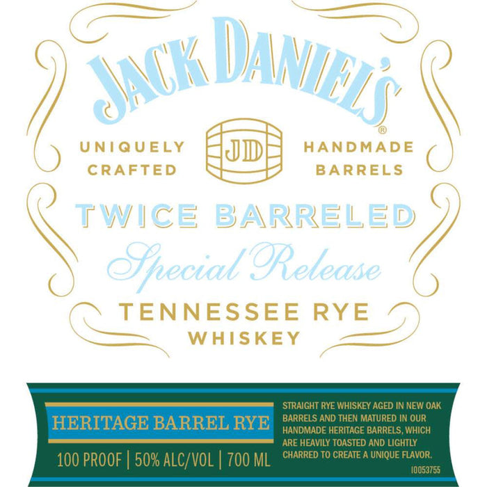 Jack Daniel's Twice Barreled Special Release Heritage Barrel Tennessee Rye Whiskey 100 Proof