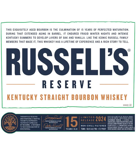 Russell's Reserve 15 Year Old Kentucky Straight Bourbon Whiskey