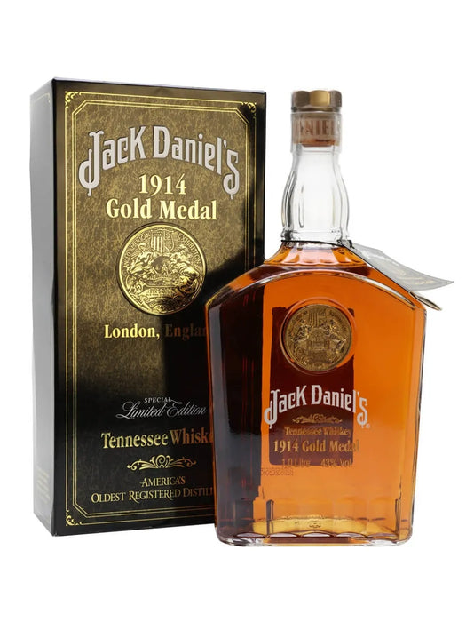 Jack Daniel's Gold Medal Series 1914 London England with Box & Neck Tag