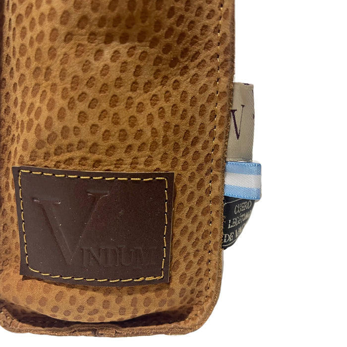 Vintium 1-Bottle Leather Wine Bag with Buckle