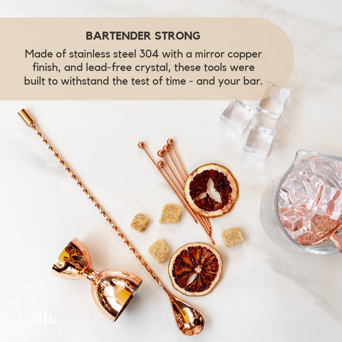 Copper 10-Piece Stirred Craft Cocktail Set