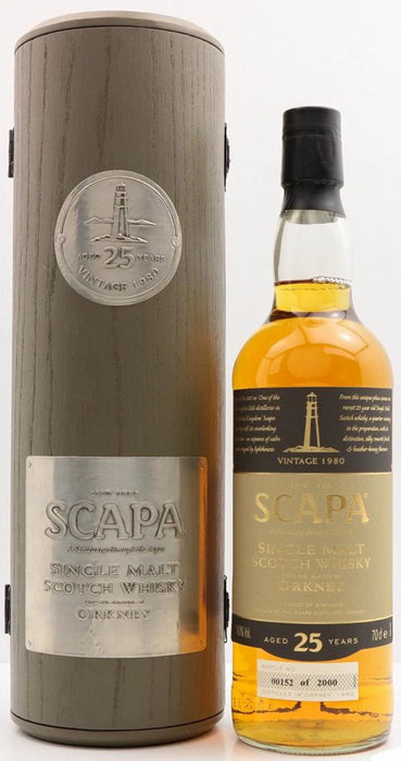 1980 Scapa 25 Year Old Single Malt Scotch Whisky 700ml