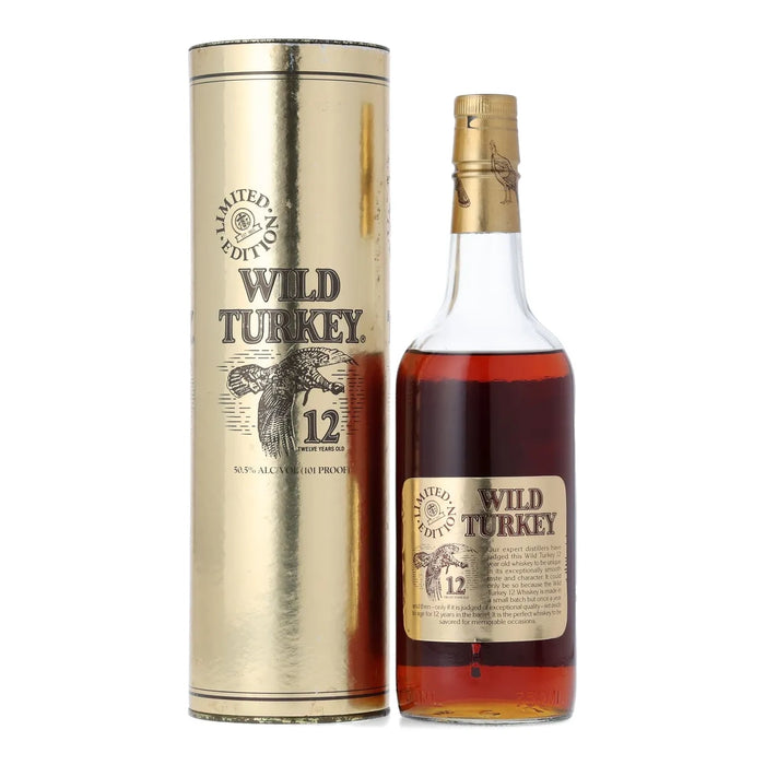 1990 Wild Turkey 12 Year Gold Foil Kentucky Bourbon 750ml Back