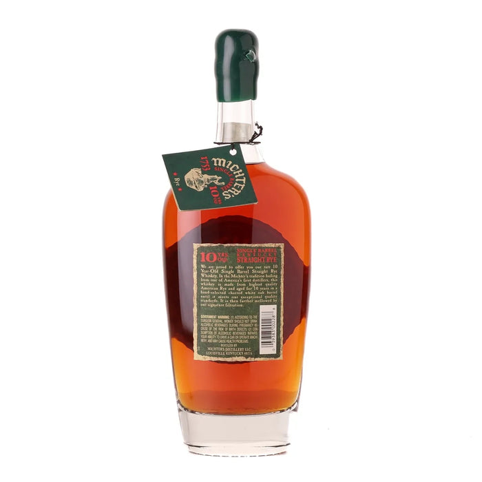 2019 Michter's 10 Year Old Single Barrel Straight Rye Whiskey 750ml Back