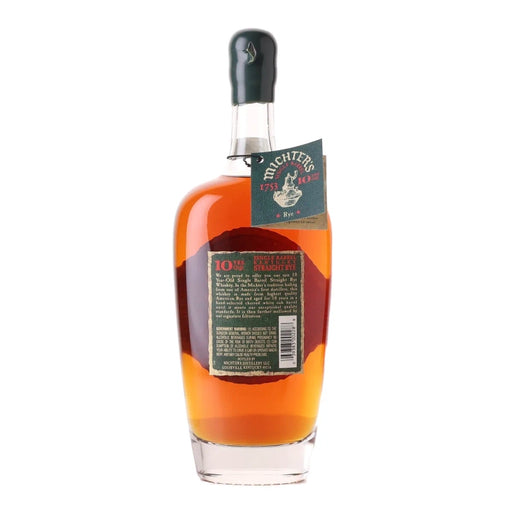 2023 Michter's 10 Year Old Single Barrel Straight Rye Whiskey 750ml Back