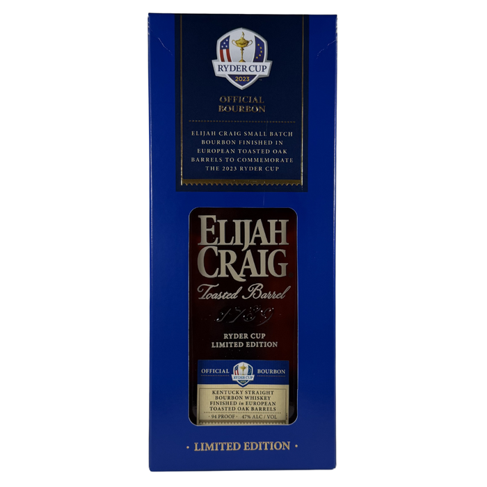 2023 Elijah Craig Ryder Cup Toasted Barrel Straight Bourbon Whisky Box 750ml
