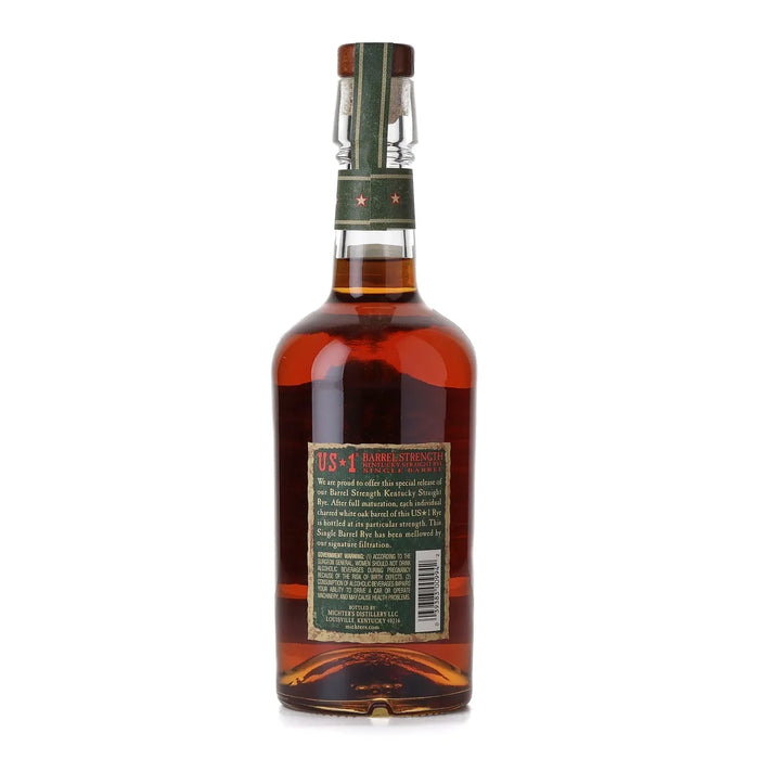 2025 Michter's US-1 Limited Release Barrel Strength Kentucky Straight Rye Whiskey 750ml Back