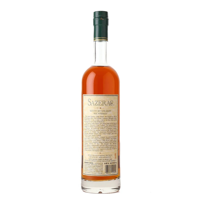 2025 Sazerac 18 Year Old Straight Rye 750ml Back