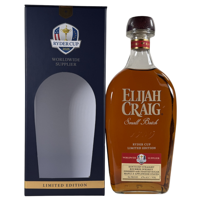 2025 Elijah Craig Ryder Cup Toasted Barrel Straight Bourbon Whisky 750ml