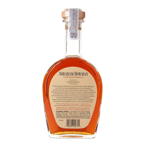 Abraham Bowman 12 Year Old Port Finished Virginia Whiskey 750ml back