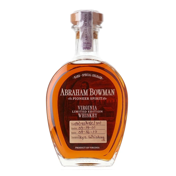 Abraham Bowman 1st Release Virginia Rye Whiskey 750ml