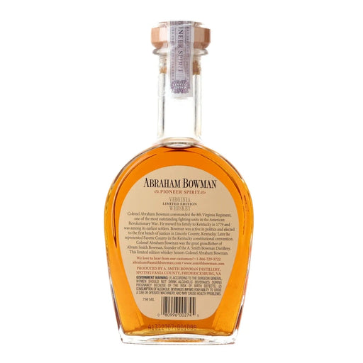 Abraham Bowman Gingerbread Beer Finished Virginia Whiskey 750ml back
