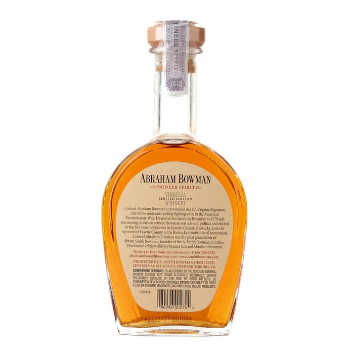 Abraham Bowman Gingerbread Beer Finished Virginia Whiskey 750ml back