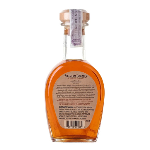Abraham Bowman Gingerbread Cocoa Finished Virginia Whiskey 375ml back