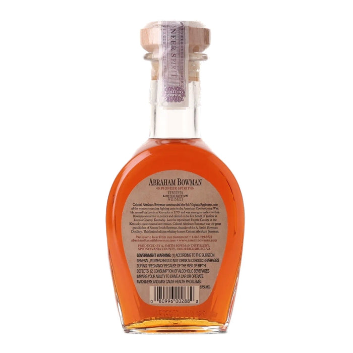 A. Smith Bowman Abraham Bowman Touriga & Merlot Wine Finished Virginia Whiskey 375ml