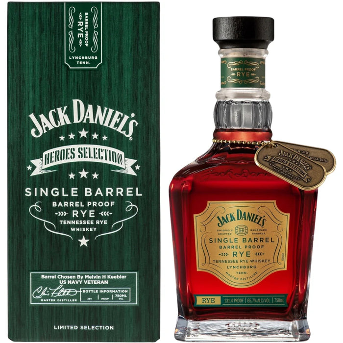 Jack Daniel's Single Barrel Barrel Proof Heroes Selection Melvin H Keebler Rye Whiskey 750ml