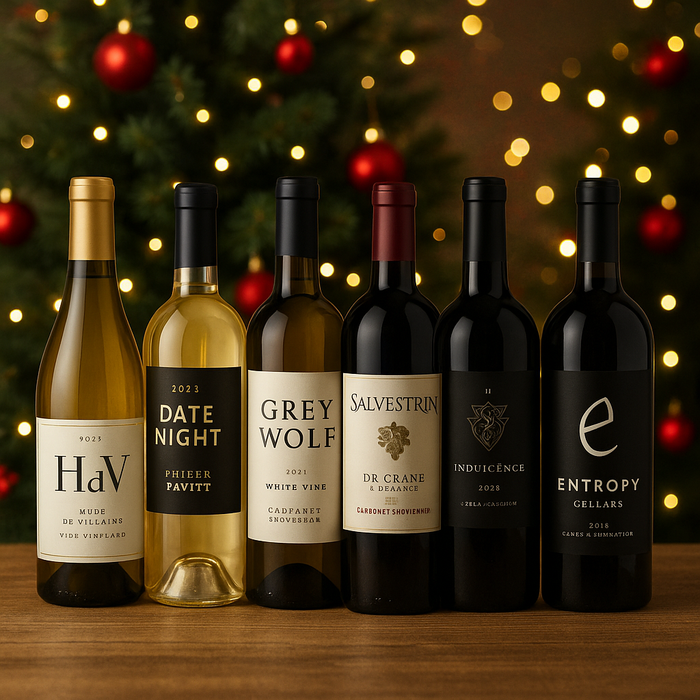 Prancer's Winter Romancer California Red & White Wine 6-Pack Bundle