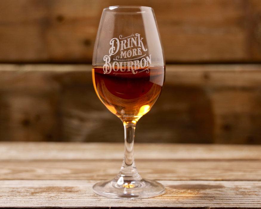 Drink More Bourbon Copita Glass