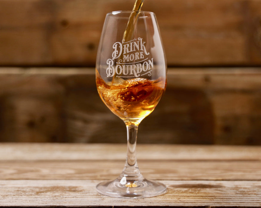 Drink More Bourbon Copita Glass