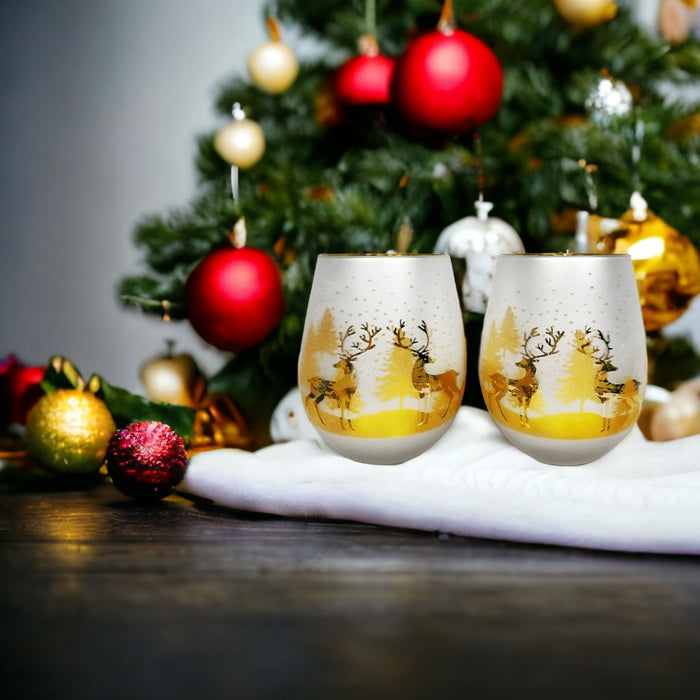 Gold & Silver Deer Stemless Glasses