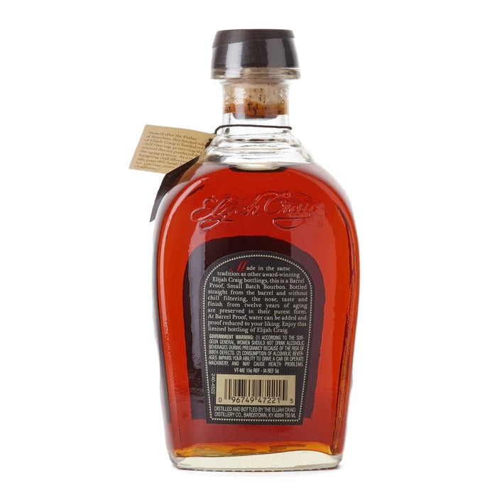 Elijah Craig Batch 4 Barrel Proof Kentucky Straight Bourbon 750ml back
