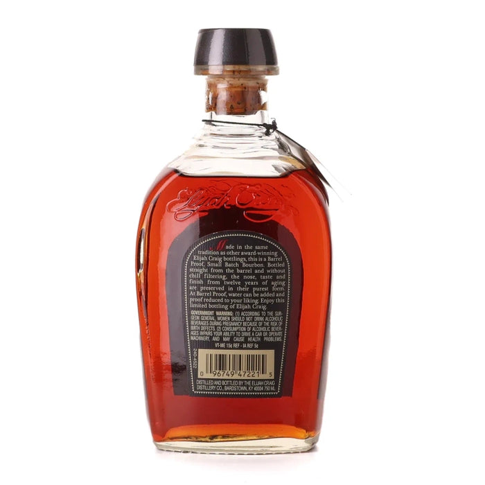 Elijah Craig Batch 5 Barrel Proof Kentucky Straight Bourbon 750ml back