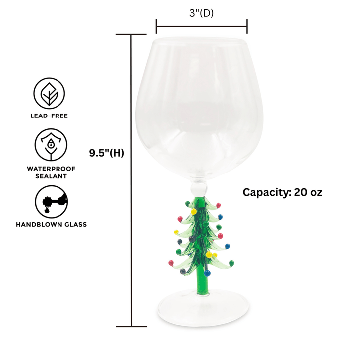 Figural Christmas Tree Wine Glasses