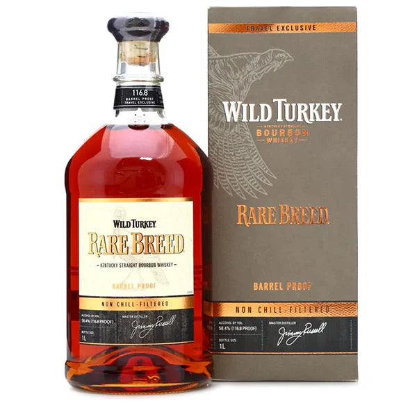Wild Turkey Kentucky Rare Breed Barrel Proof Travel Exclusive Straight Bourbon Whiskey 1 Liter