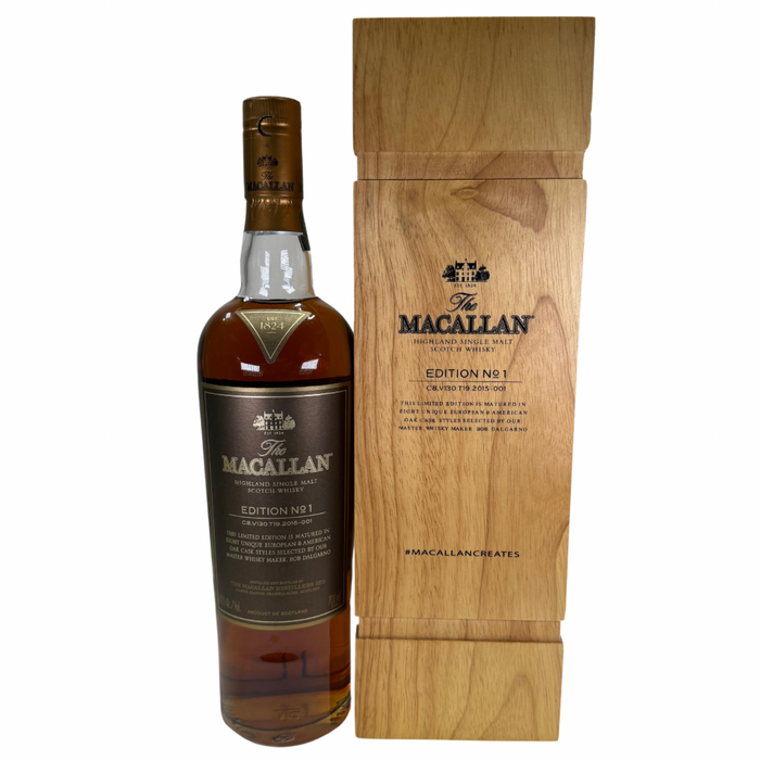 Macallan Edition No 1 Single Malt Scotch Whisky In Wood Case 750ml