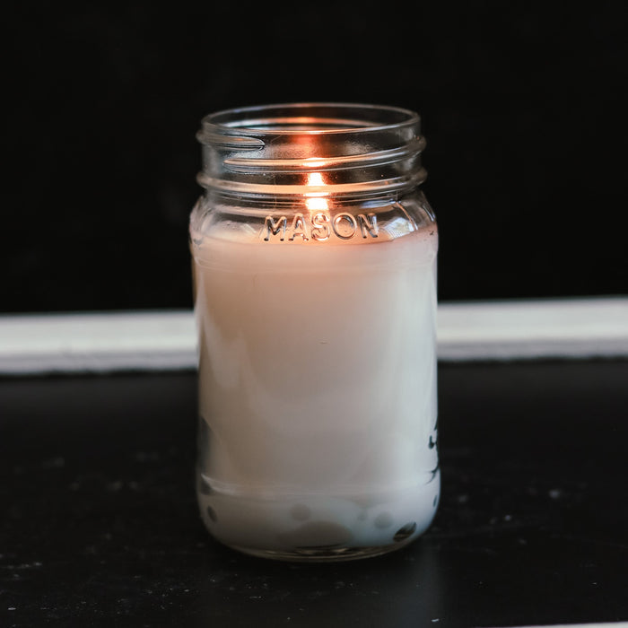 13 oz Clear Mason Jar Soy Candle - Blackberry Bourbon