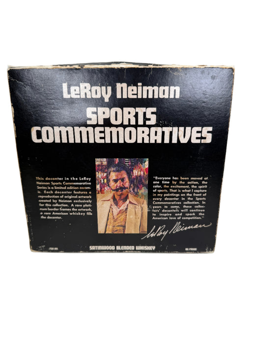 LeRoy Neiman Sports Commemoratives Decanter Satinwood Blended Whiskey 750ml With Box