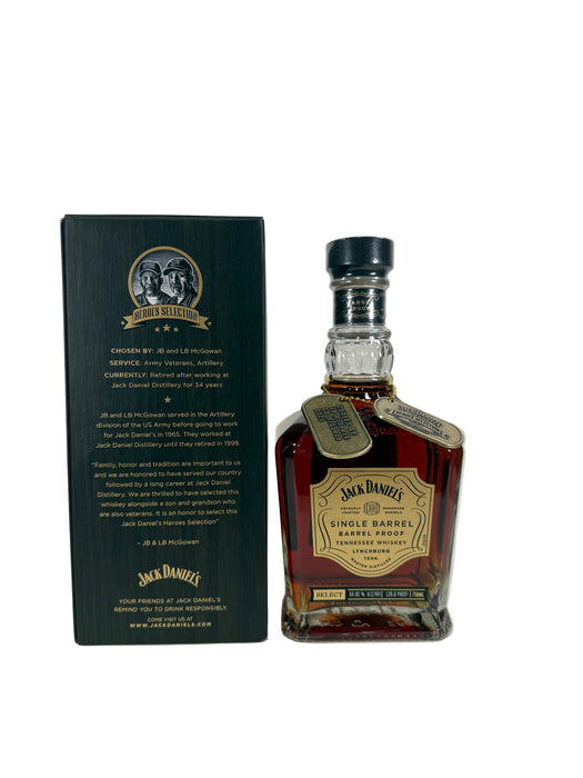 Jack Daniel's Single Barrel Barrel Proof Heroes Selection JB & LB McGowan Whiskey 750ml