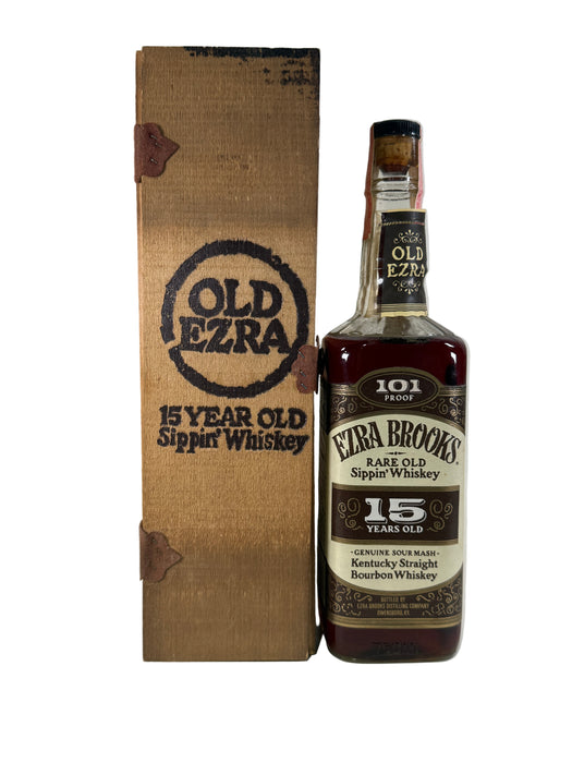 1980's Old Ezra Brooks 15 Years Kentucky Straight Bourbon Whiskey 750ml