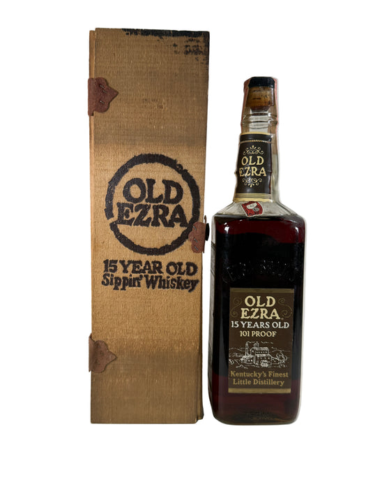 1980's Old Ezra Brooks 15 Years Kentucky Straight Bourbon Whiskey 750ml