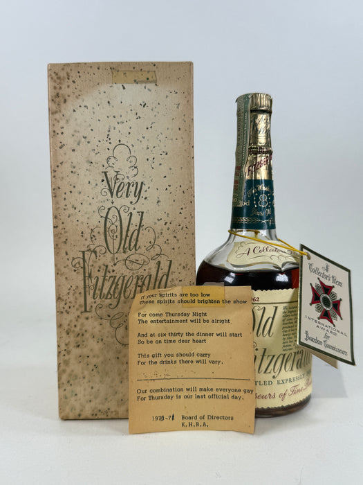 1962 Old Fitzgerald Very Old 8 Year Old Bourbon Whiskey 1/2 Pint
