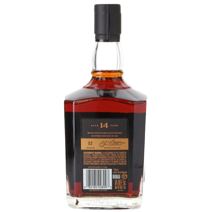 Jack Daniel's 14 Year Old Batch 02 Tennessee Whiskey 700ml Back