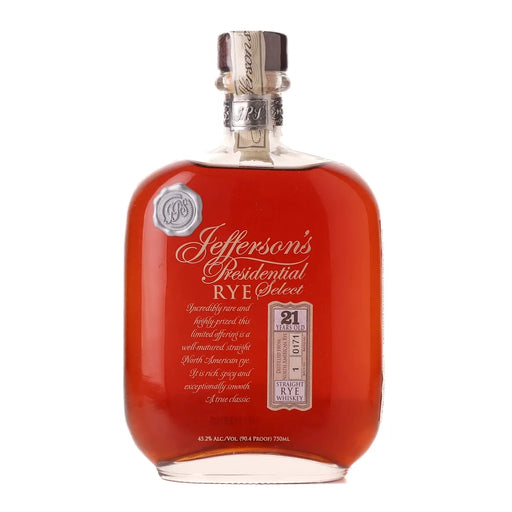 Jefferson's Presidential Select 21 Year Old Rye Whiskey 750ml
