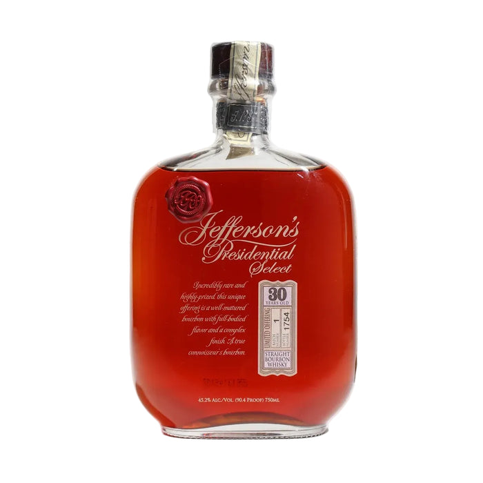 Jefferson's Presidential Select 30 Year Old Bourbon Whiskey 750ml