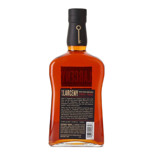 Larceny Barrel Proof Batch A122 Kentucky Bourbon 750ml Back