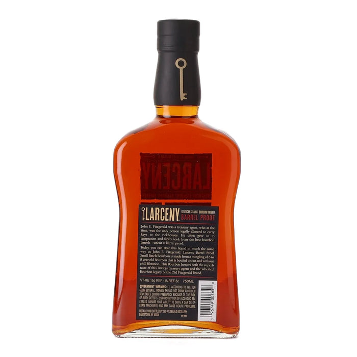 Larceny Barrel Proof Batch A122 Kentucky Bourbon 750ml Back
