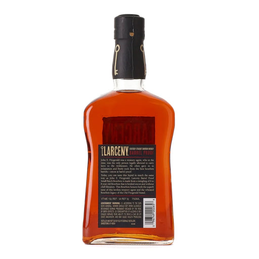 Larceny Barrel Proof Batch B521 Kentucky Bourbon 750ml Back