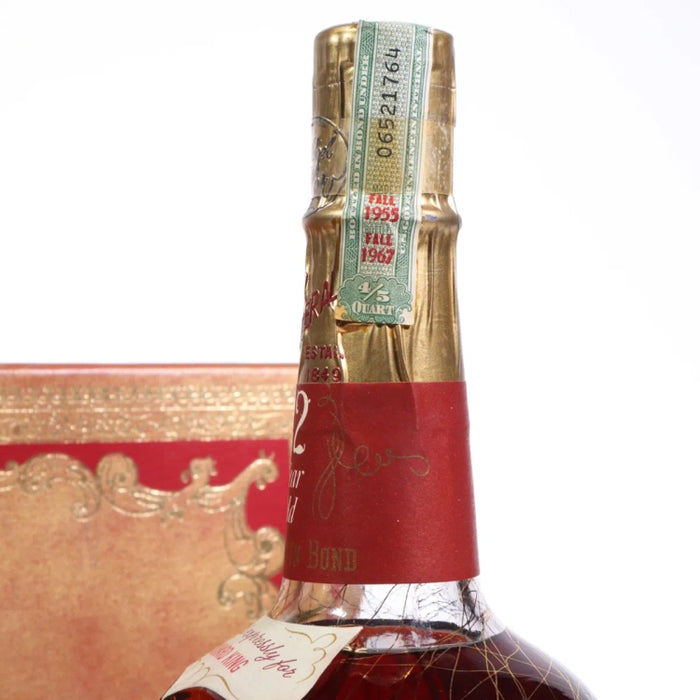 1967 Old Fitzgerald Bonded Very Very Old 12 Year Old Bourbon Whiskey With Box and Glasses 4/5 Quart