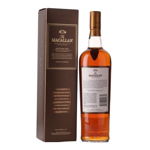 Macallan Edition No 1 Single Malt Scotch Whisky 750ml Back