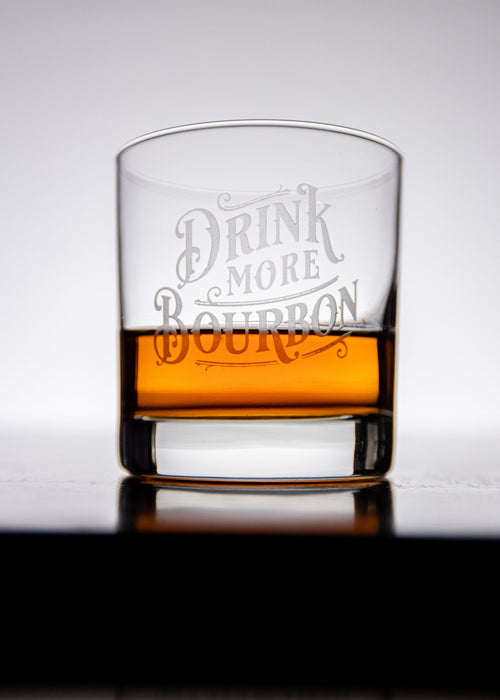 Drink More Bourbon Rocks Glass