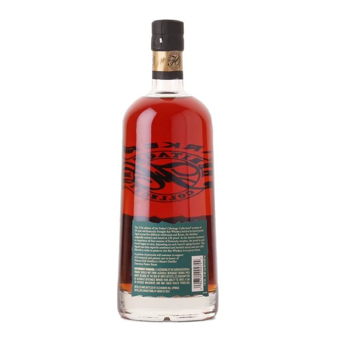 Parker's Heritage 17th Edition 10 Year Old Kentucky Straight Rye 750ml Back