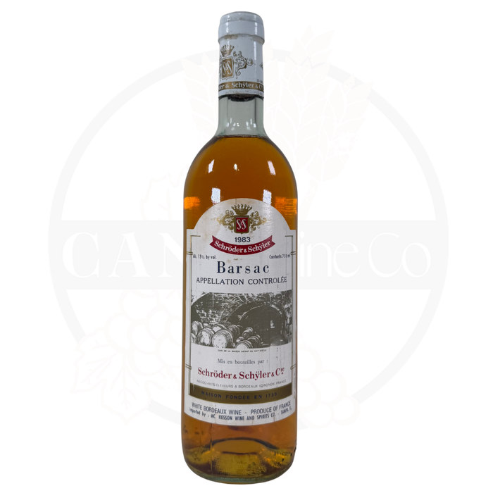 1983 Schroder And Schyler Barsac White Wine 750ml