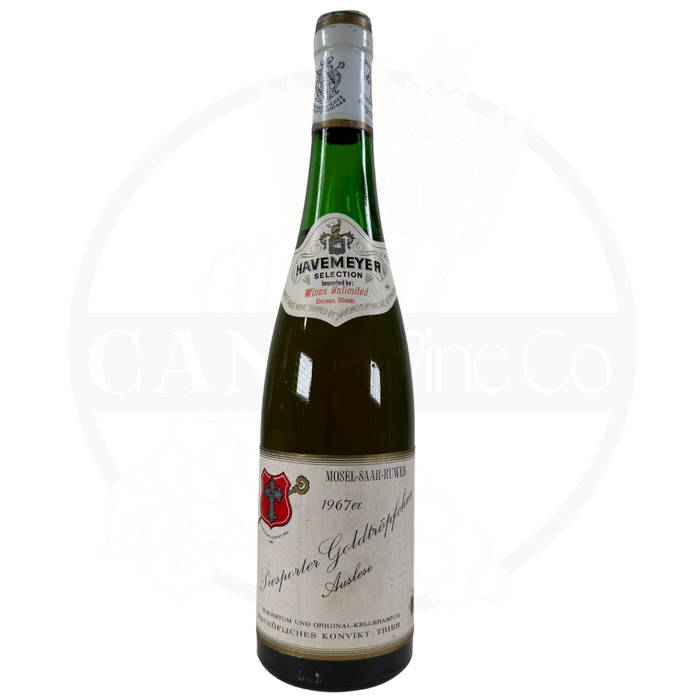 1967 Bischofliche Weinguter Trier Konvikt Trier Piesporter Goldtropfchen Riesling Auslese 750ml