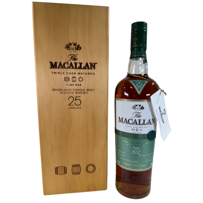 Macallan Fine Oak Triple Cask Matured 25 Year Wooden Box 2012-2015 700ml