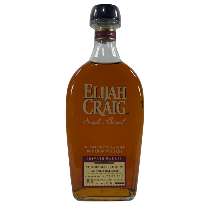 Elijah Craig Clubhouse Collection Amanda Balionis 9 Year Old Straight Bourbon Whisky 750ml