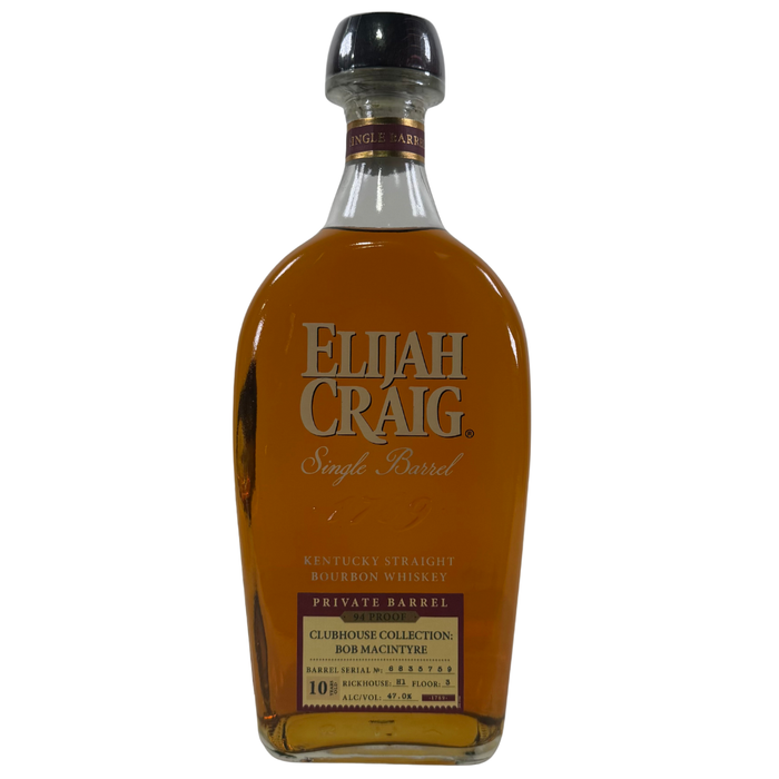 Elijah Craig Clubhouse Collection Bob Macintyre 10 Year Old Straight Bourbon Whisky 750ml